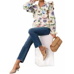 NEW PROSPERINA faye ruffle top in ivory